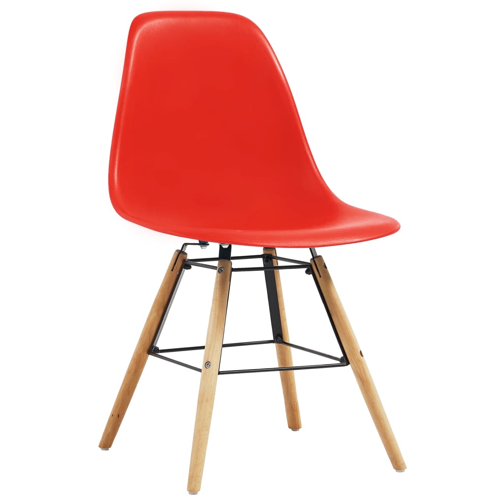 vidaXL Jídelní židle 4 ks červené plast