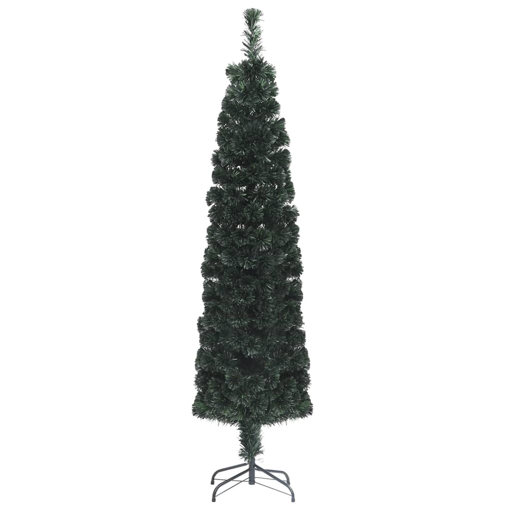 vidaXL Umělý úzký vánoční stromek se stojanem 180 cm optické vlákno