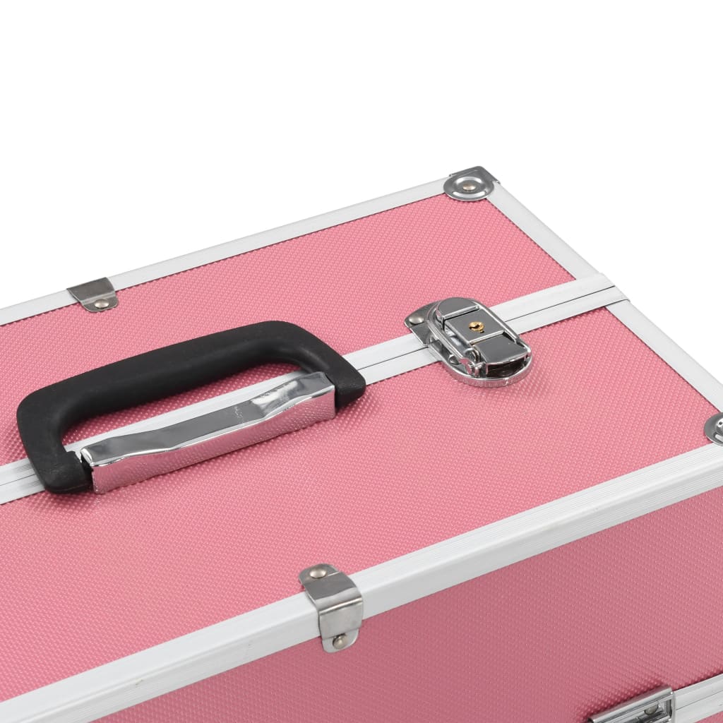 vidaXL Kosmetický kufřík 38x23x34 cm růžový hliník