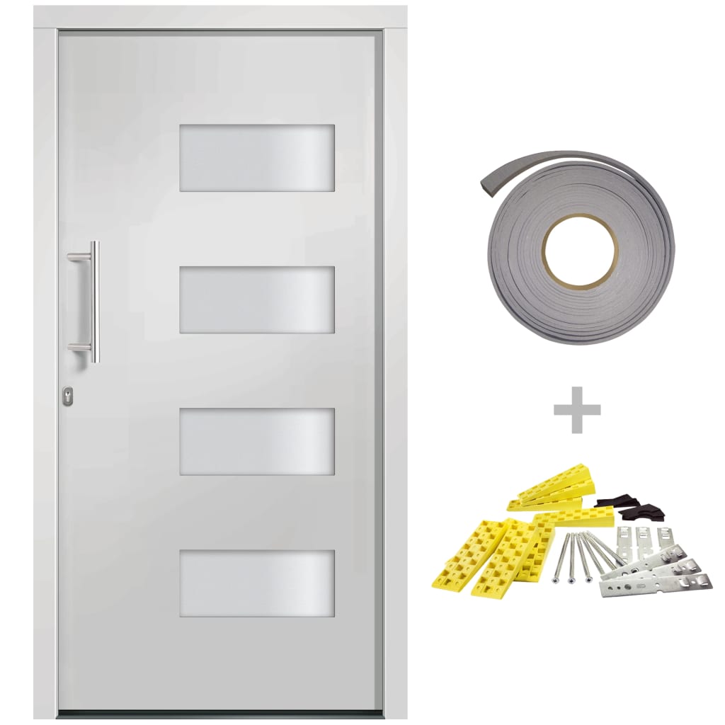 vidaXL Vchodové dveře hliník a PVC bílé 100 x 210 cm