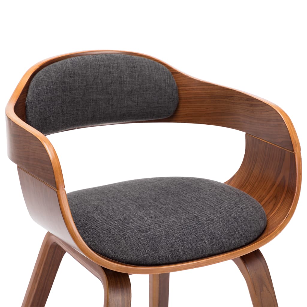 vidaXL Jídelní židle tmavě šedá textil a ohýbané dřevo