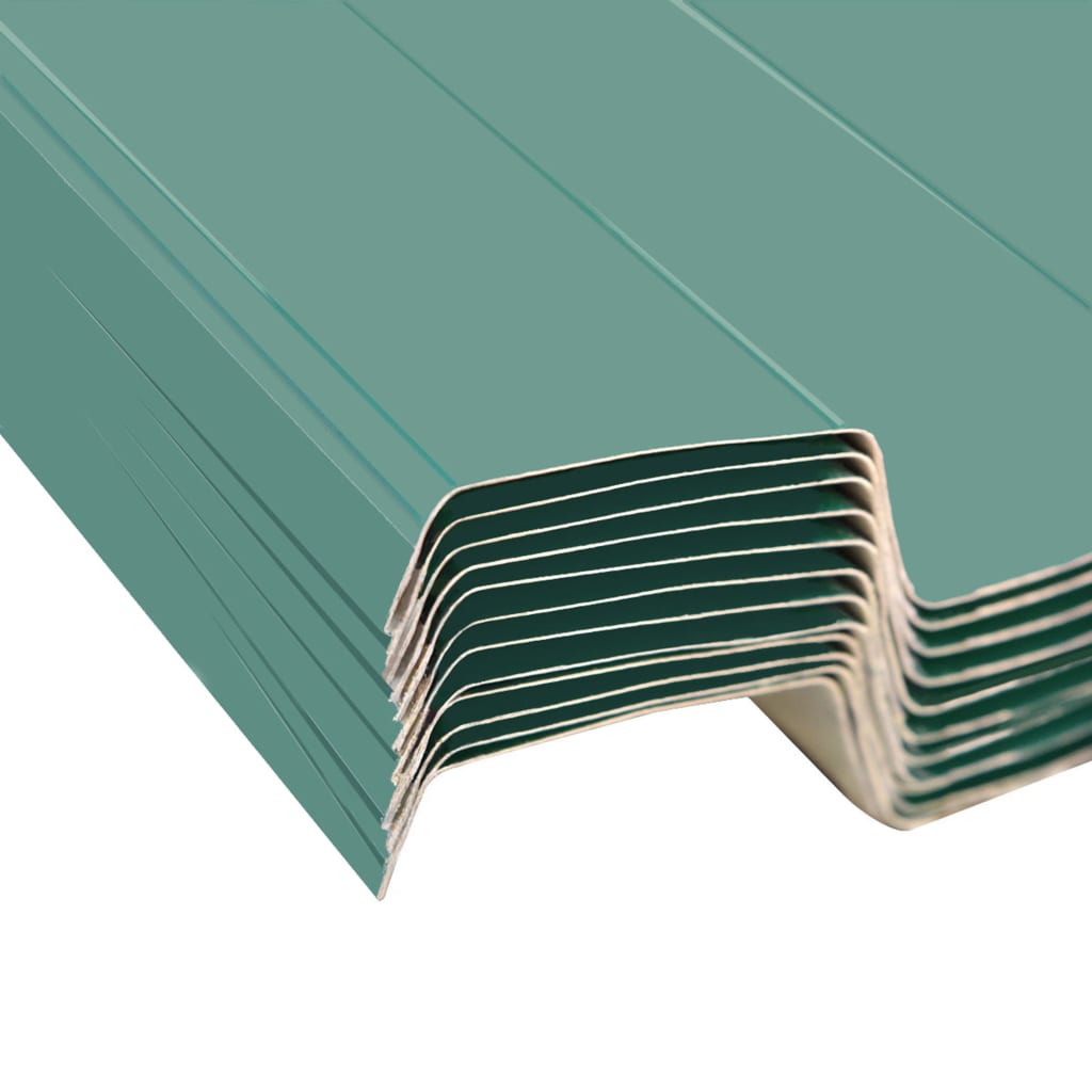 vidaXL Střešní panely 12 ks pozinkovaná ocel zelené