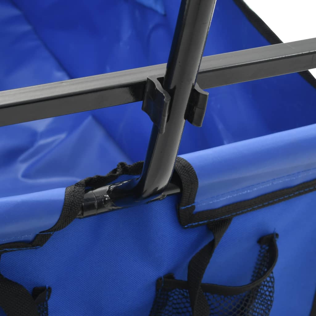 vidaXL Skládací ruční vozík ocelový modrý