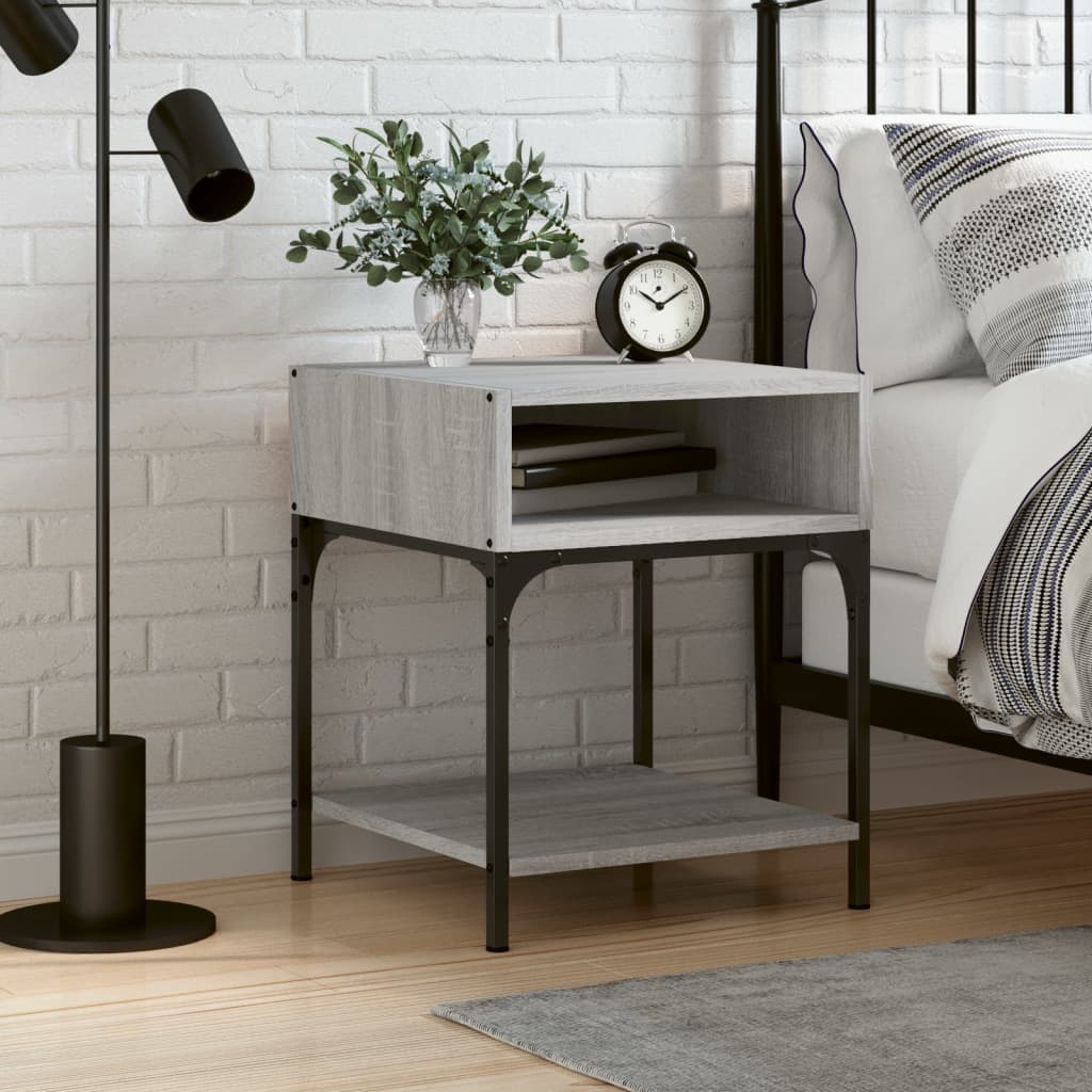 vidaXL Noční stolek šedý sonoma 40 x 41 x 50 cm kompozitní dřevo