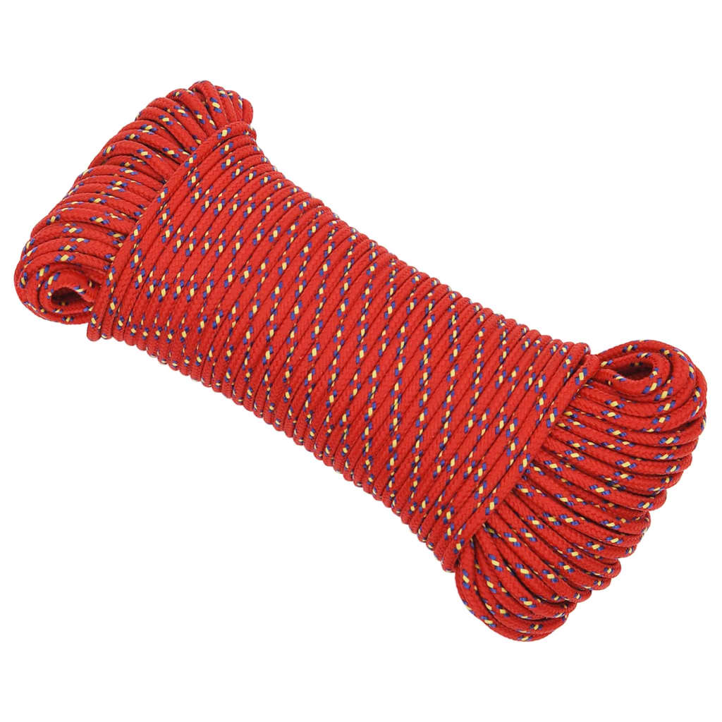 vidaXL Lodní lano červené 3 mm 50 m polypropylen