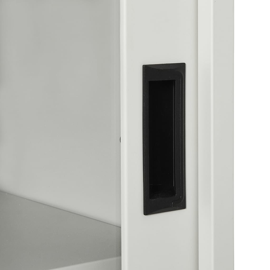 vidaXL Skříň s posuvnými dveřmi s květináčem světlé šedá ocel