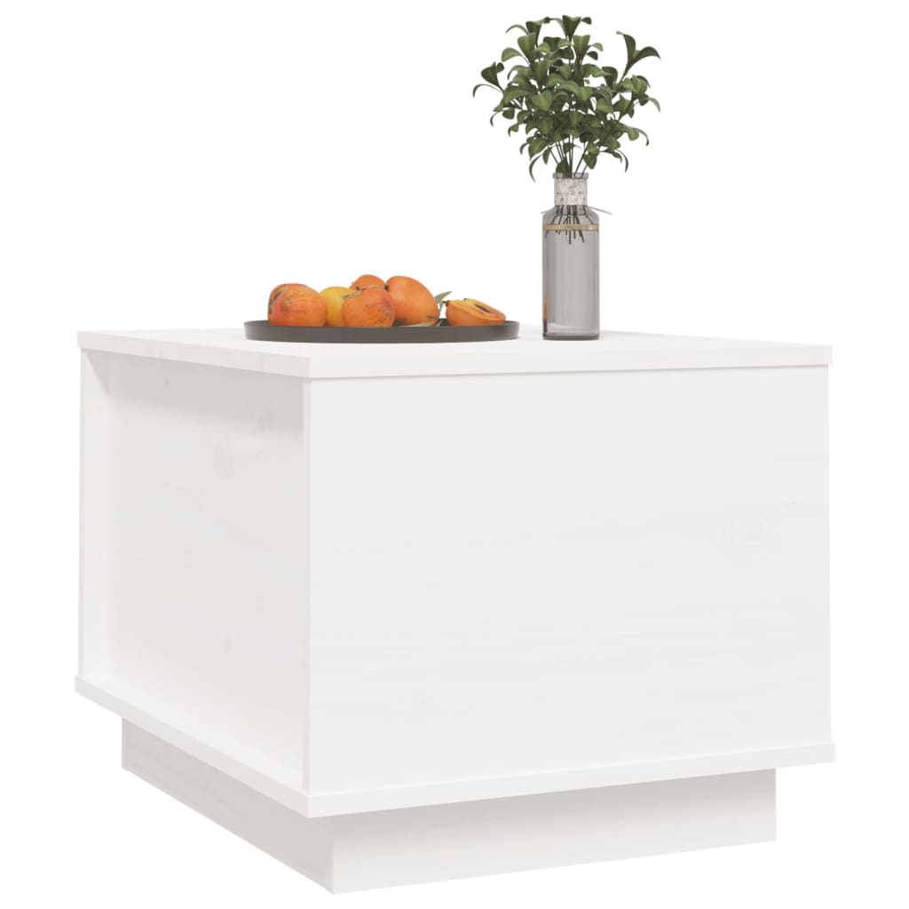 vidaXL Konferenční stolek bílý 40 x 50 x 35 cm masivní borové dřevo