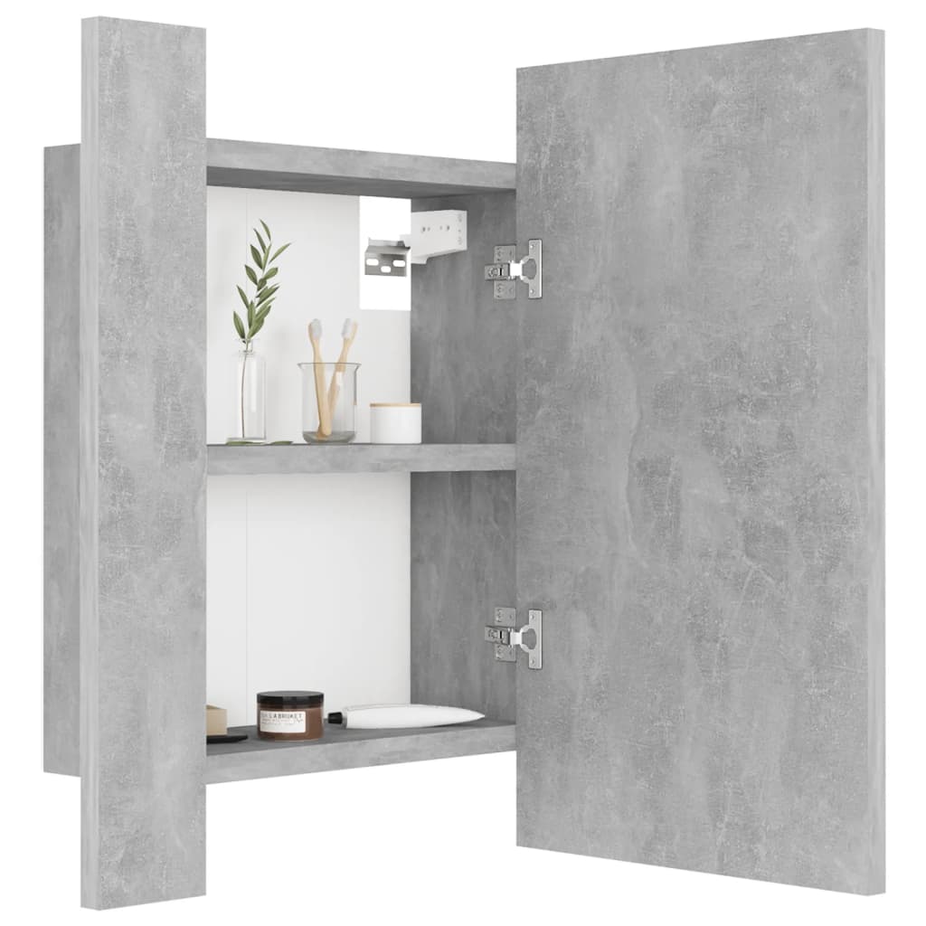 vidaXL LED koupelnová skříňka se zrcadlem betonově šedá 40x12x45 cm