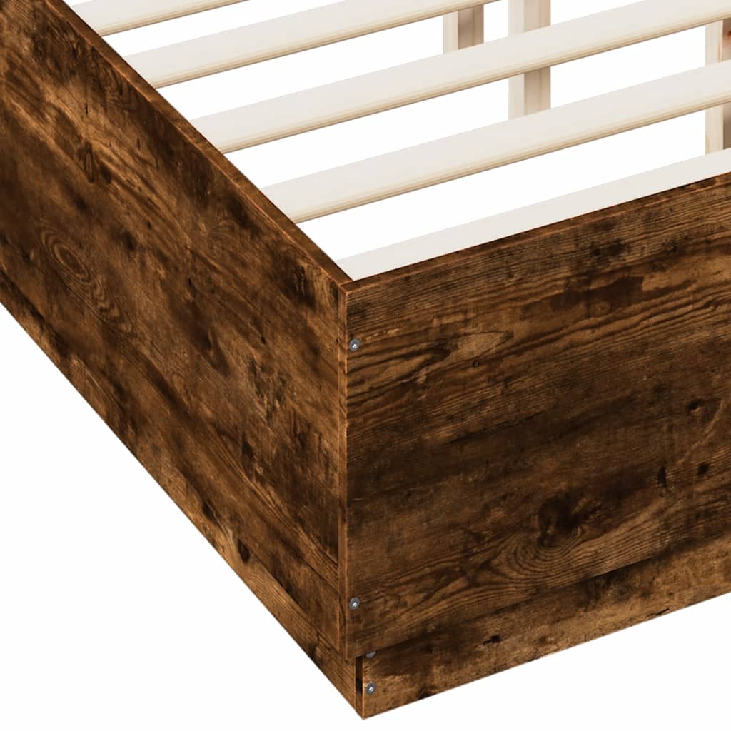 vidaXL Rám postele kouřový dub 120 x 190 cm kompozitní dřevo