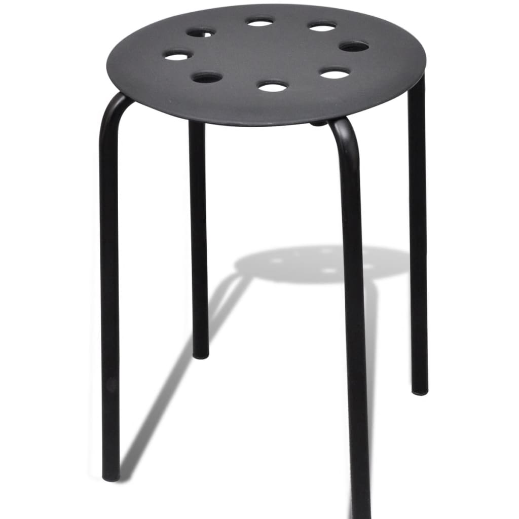 vidaXL Stohovatelné stoličky 4 ks černé plast