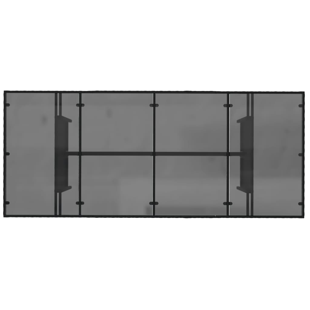 vidaXL Zahradní stůl se skleněnou deskou černý 190x80x74 cm polyratan