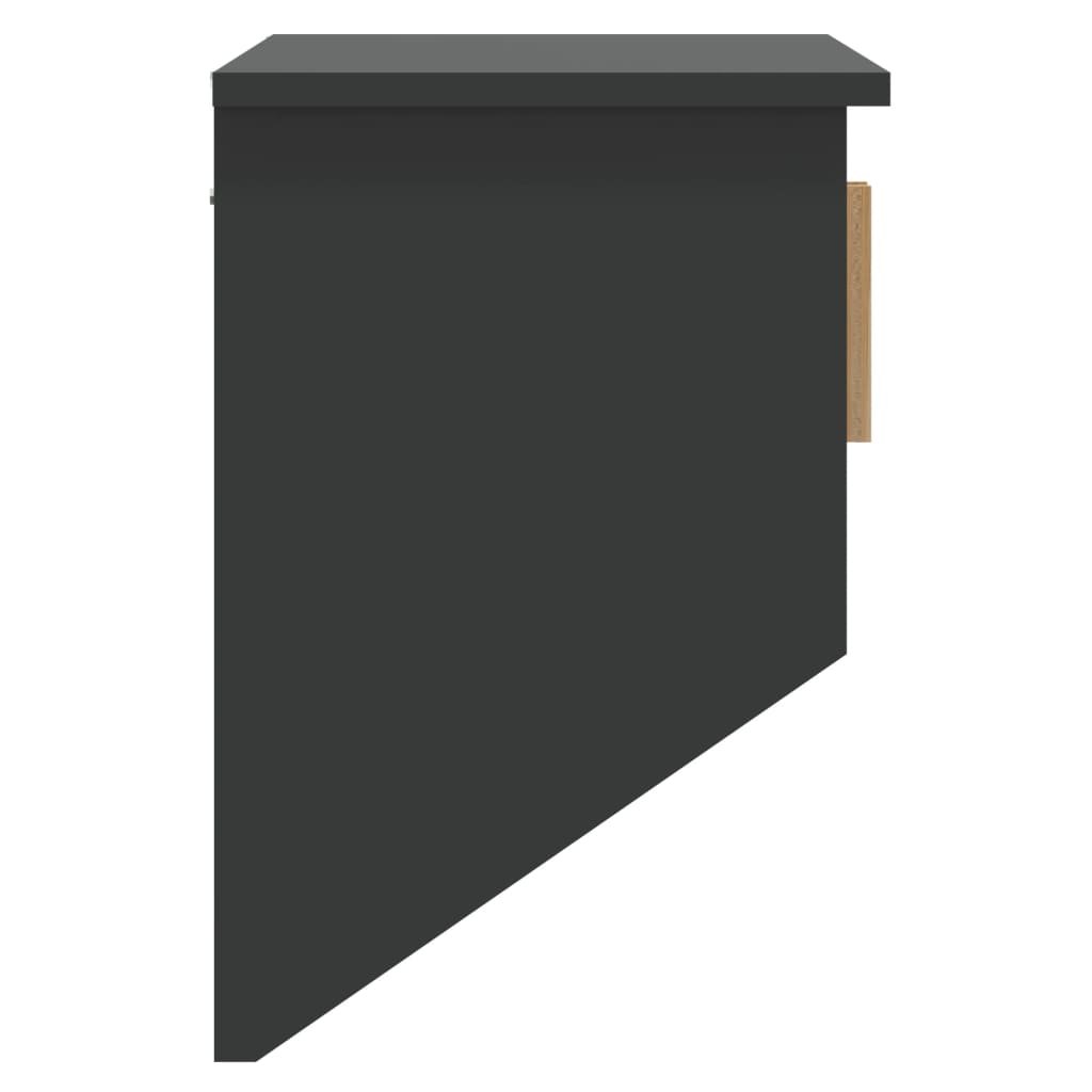 vidaXL Nástěnná skříňka s háčky černá 80x24x35,5 cm kompozitní dřevo