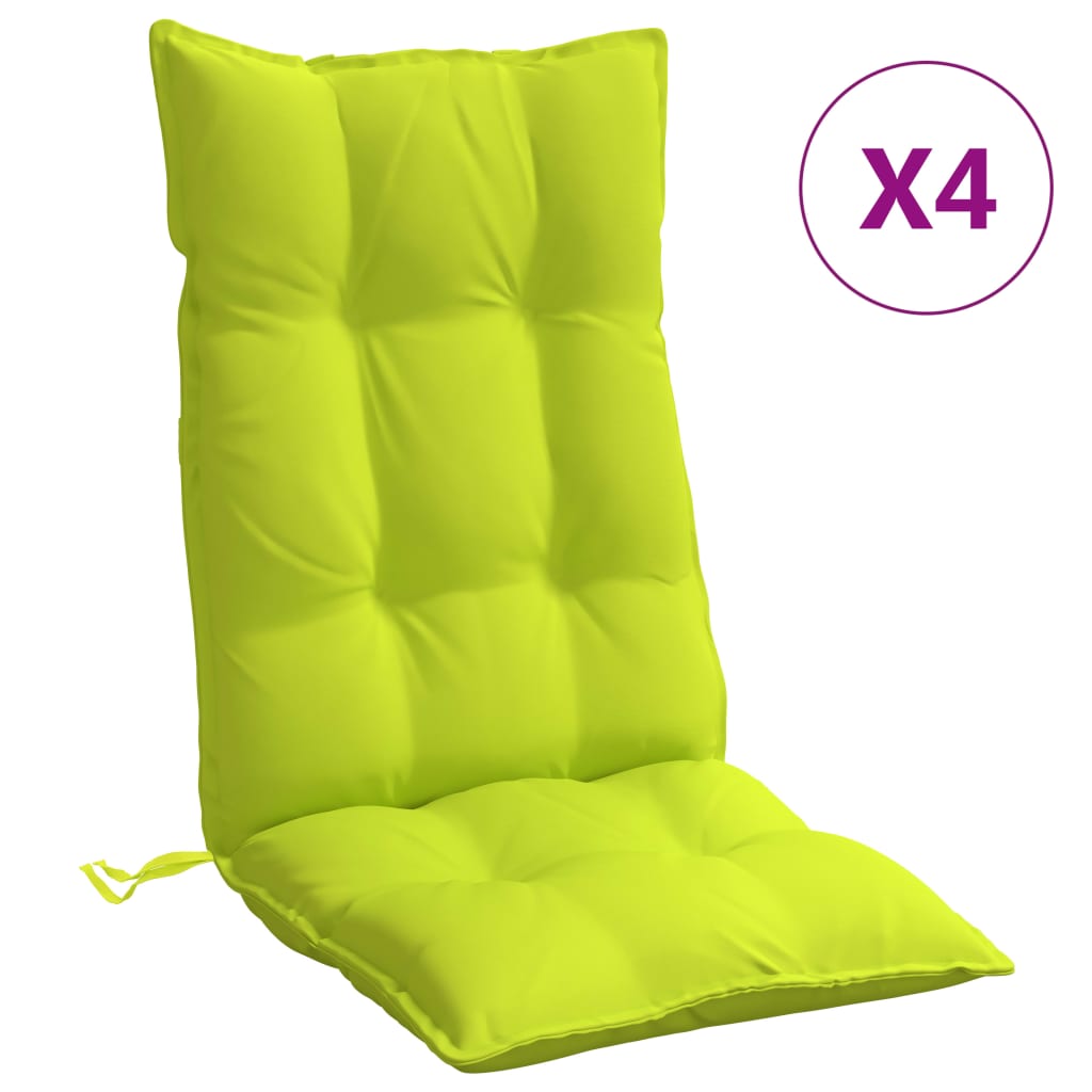 vidaXL Podušky na židli s vysokým opěradlem 4 ks jasně zelené oxford