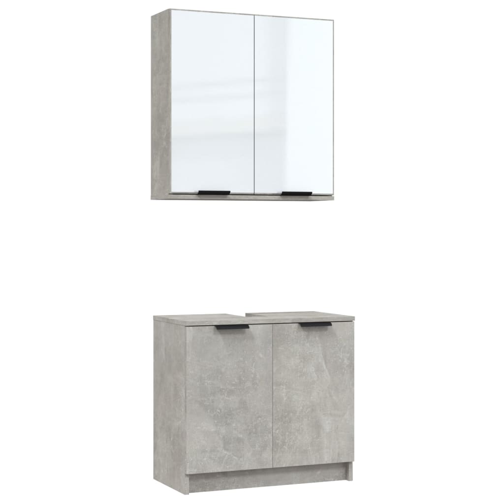 vidaXL 2dílná sada koupelnových skříněk betonově šedá kompozitní dřevo