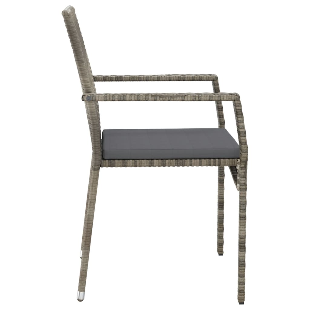vidaXL Zahradní židle s poduškami 2 ks polyratan šedé