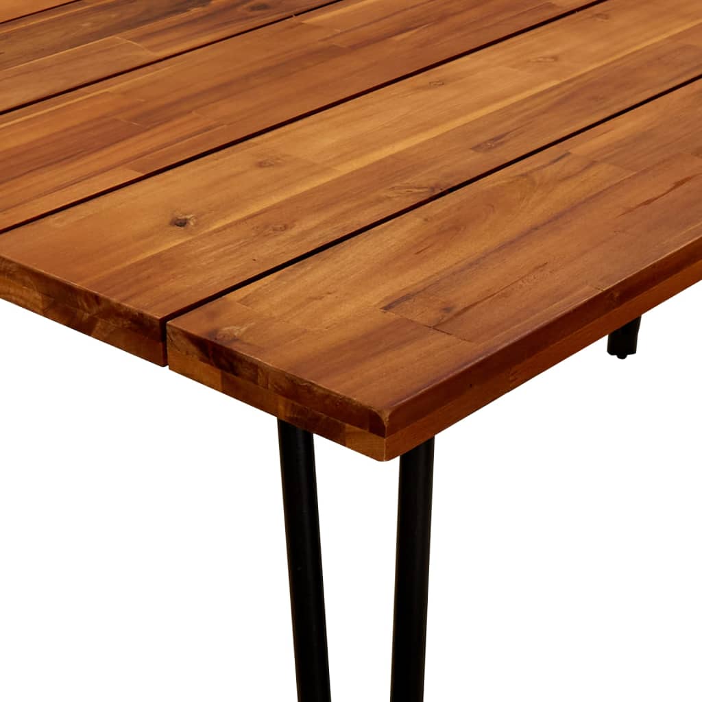 vidaXL Zahradní stůl s vlásenkovými nohami 140x80x75 cm masivní akácie
