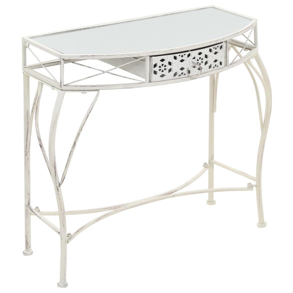 vidaXL Odkládací stolek ve francouzském stylu kovový 82x39x76 cm bílý
