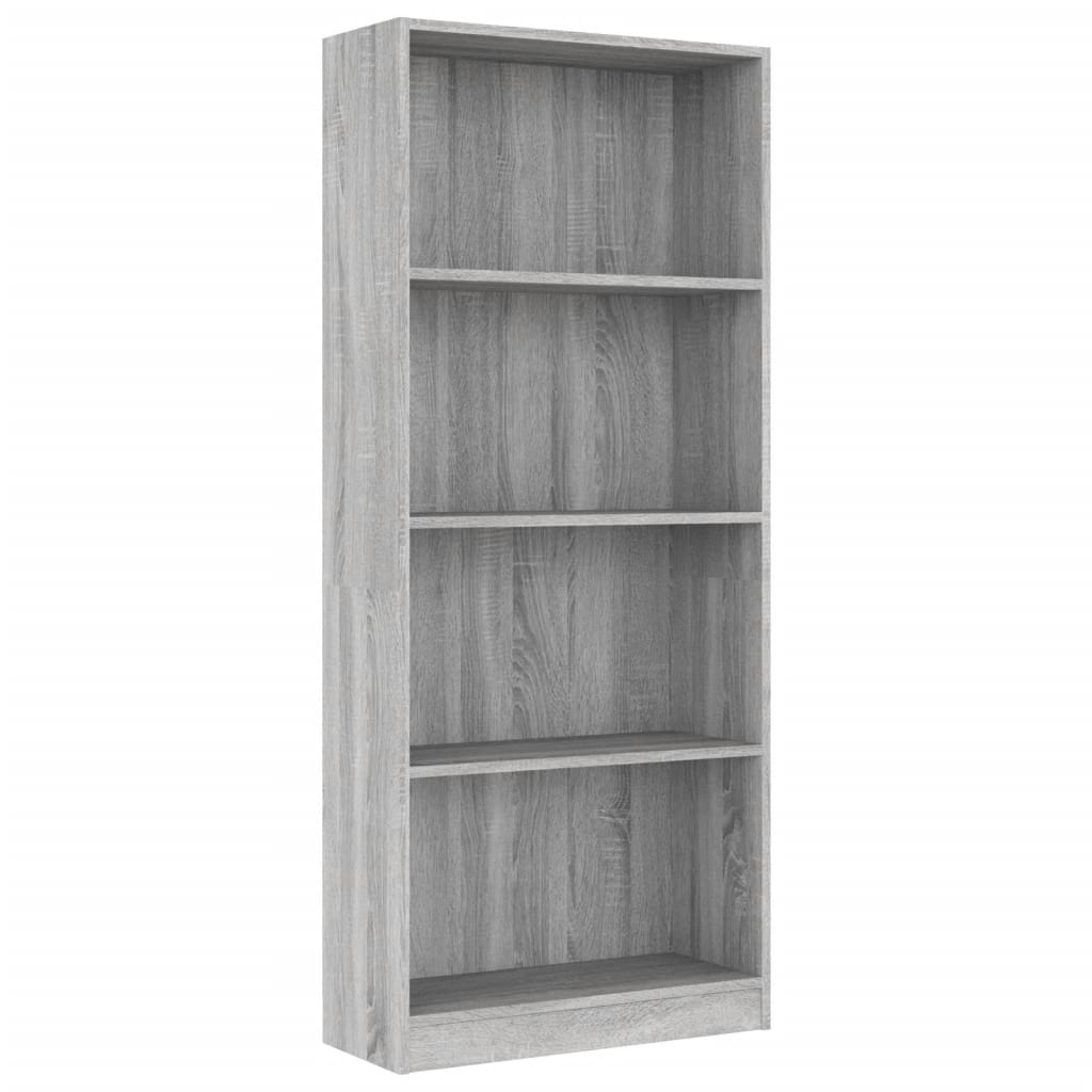 vidaXL 4patrová knihovna šedá sonoma 60 x 24 x 142 cm kompozitní dřevo