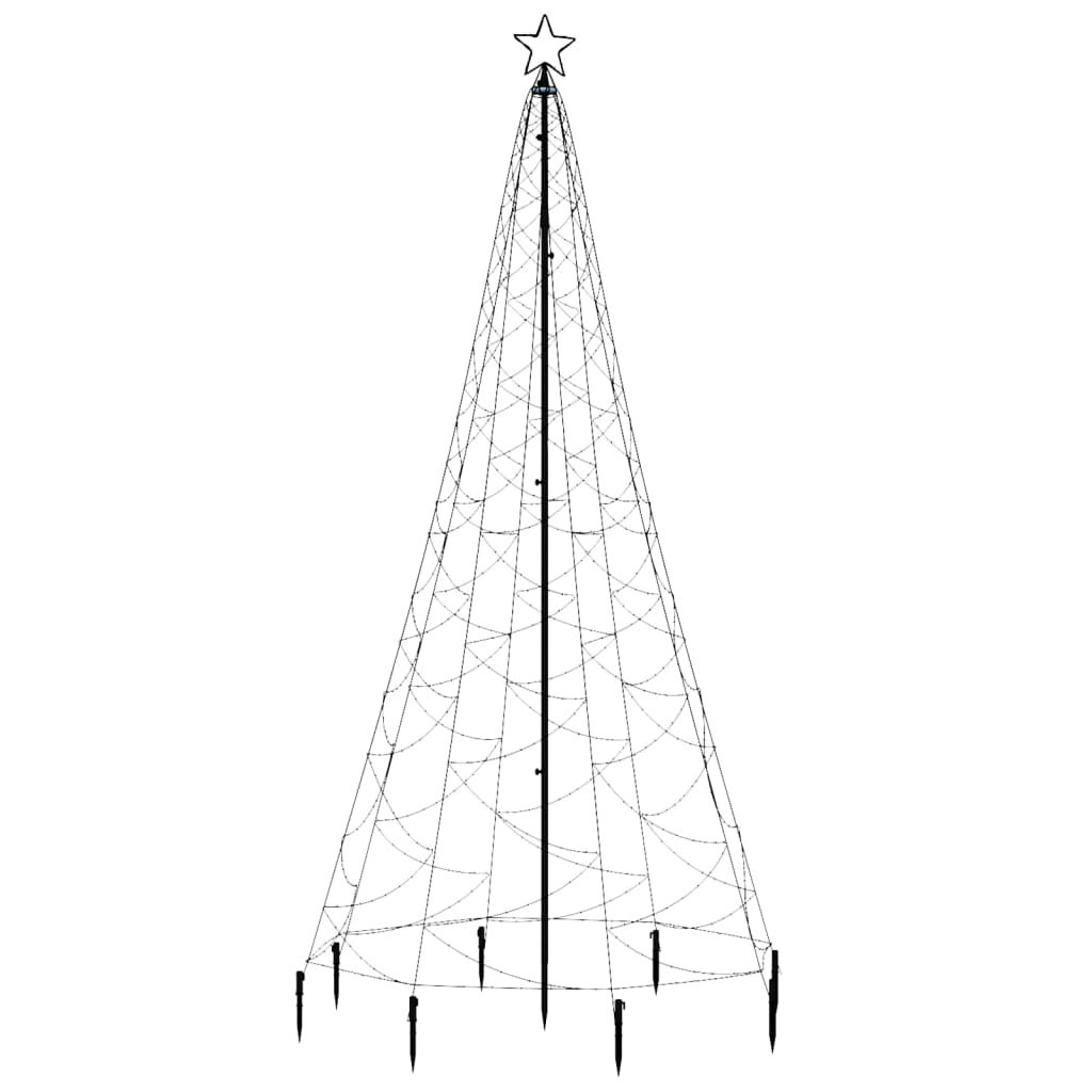 vidaXL Vánoční stromek s kovovým sloupkem 500 LED studený bílý 3 m