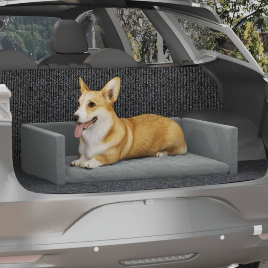 vidaXL Pelíšek pro psy do kufru auta světle šedý 70x45 cm lněný vzhled