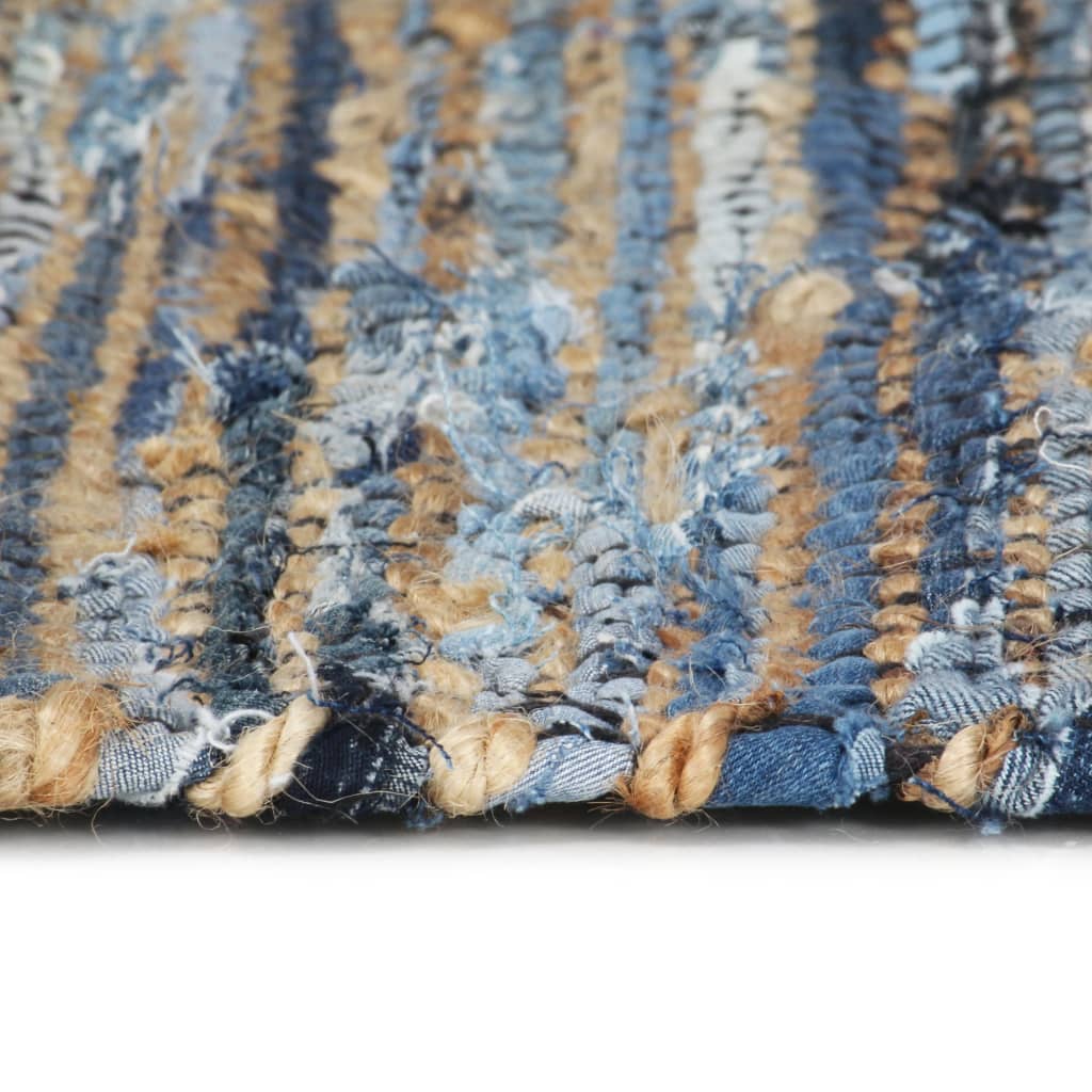 vidaXL Ručně tkaný koberec Chindi riflovina juta 120x170cm vícebarvený