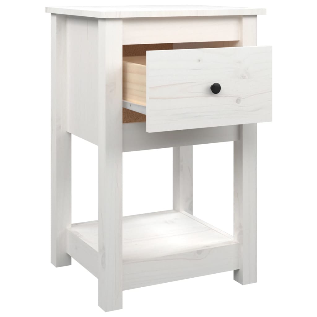 vidaXL Noční stolek bílý 40 x 35 x 61,5 cm masivní borové dřevo