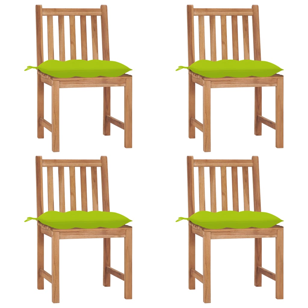 vidaXL Zahradní židle 4 ks s poduškami masivní teak