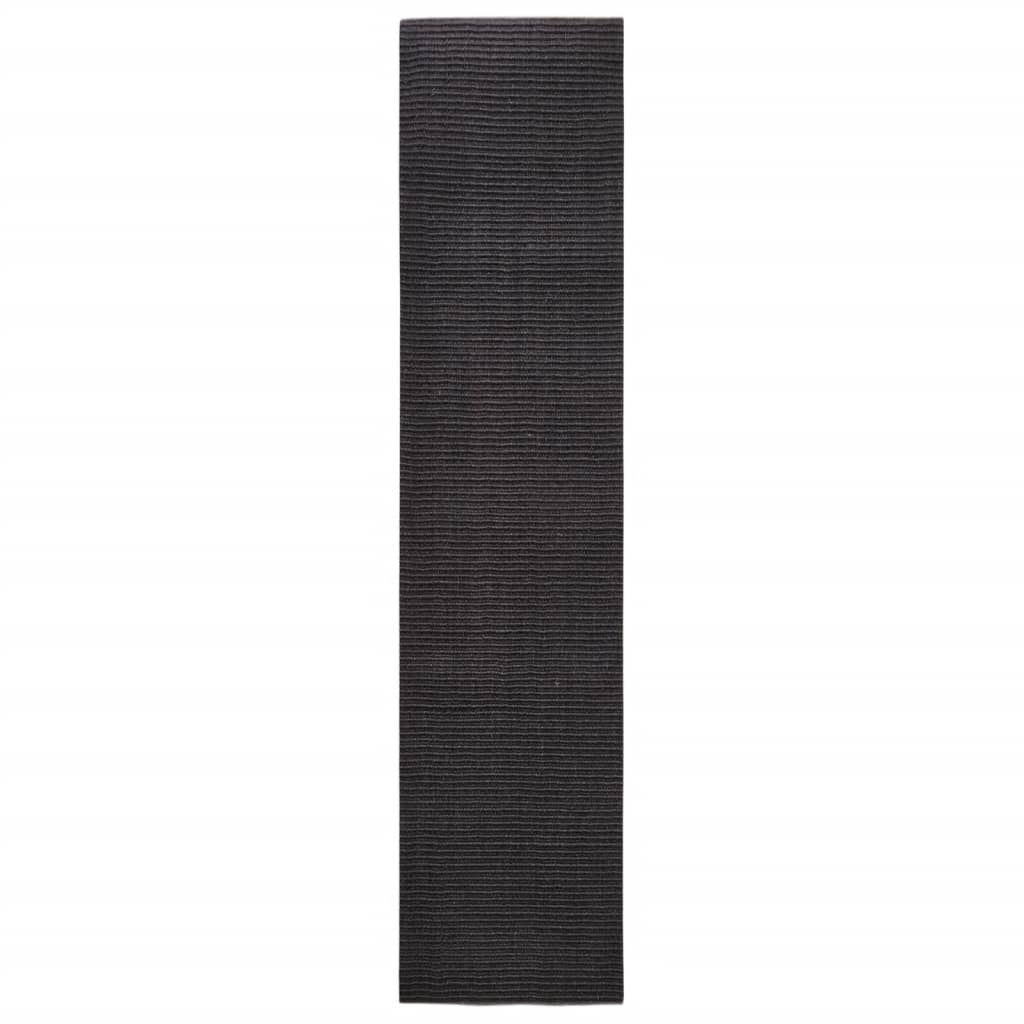 vidaXL Sisalový koberec pro škrabací sloupek černý 80 x 350 cm