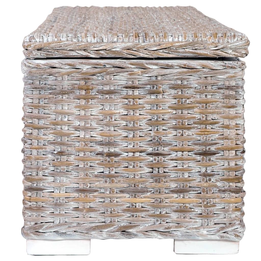 vidaXL Úložný box 120 cm bílý kubu ratan a masivní mangovník