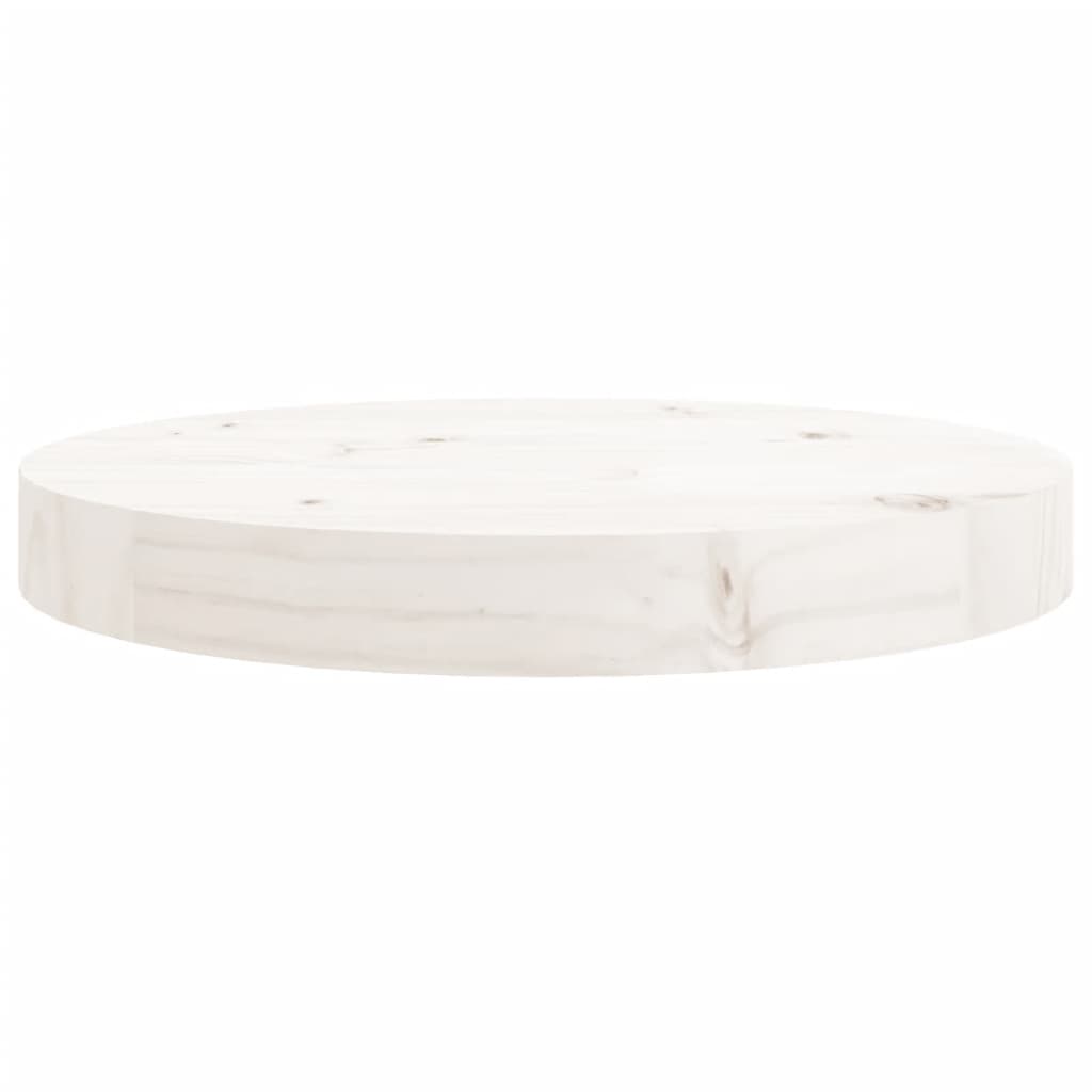 vidaXL Stolní deska kulatá bílá Ø 30 x 3 cm masivní borové dřevo