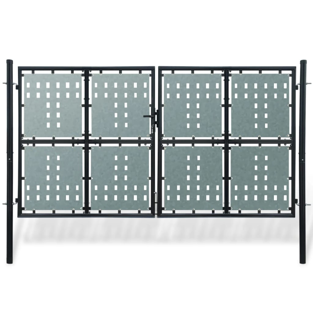 vidaXL Černá jednokřídlá plotová brána 300 x 250 cm