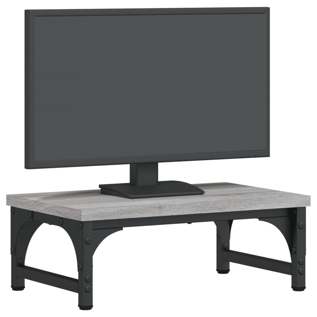 vidaXL Stojan na monitor šedý sonoma 37 x 23 x 14 cm kompozitní dřevo