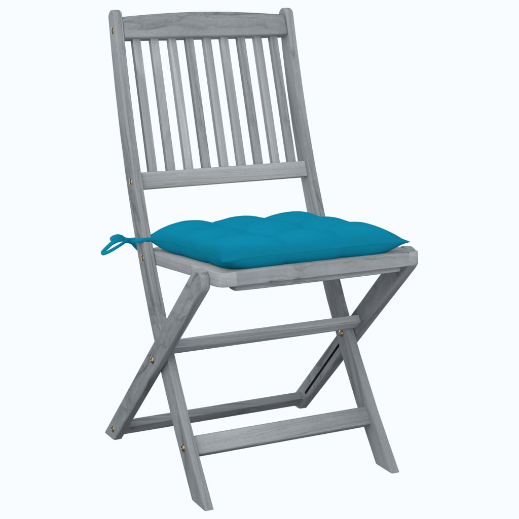 vidaXL Skládací zahradní židle s poduškami 4 ks masivní akácie