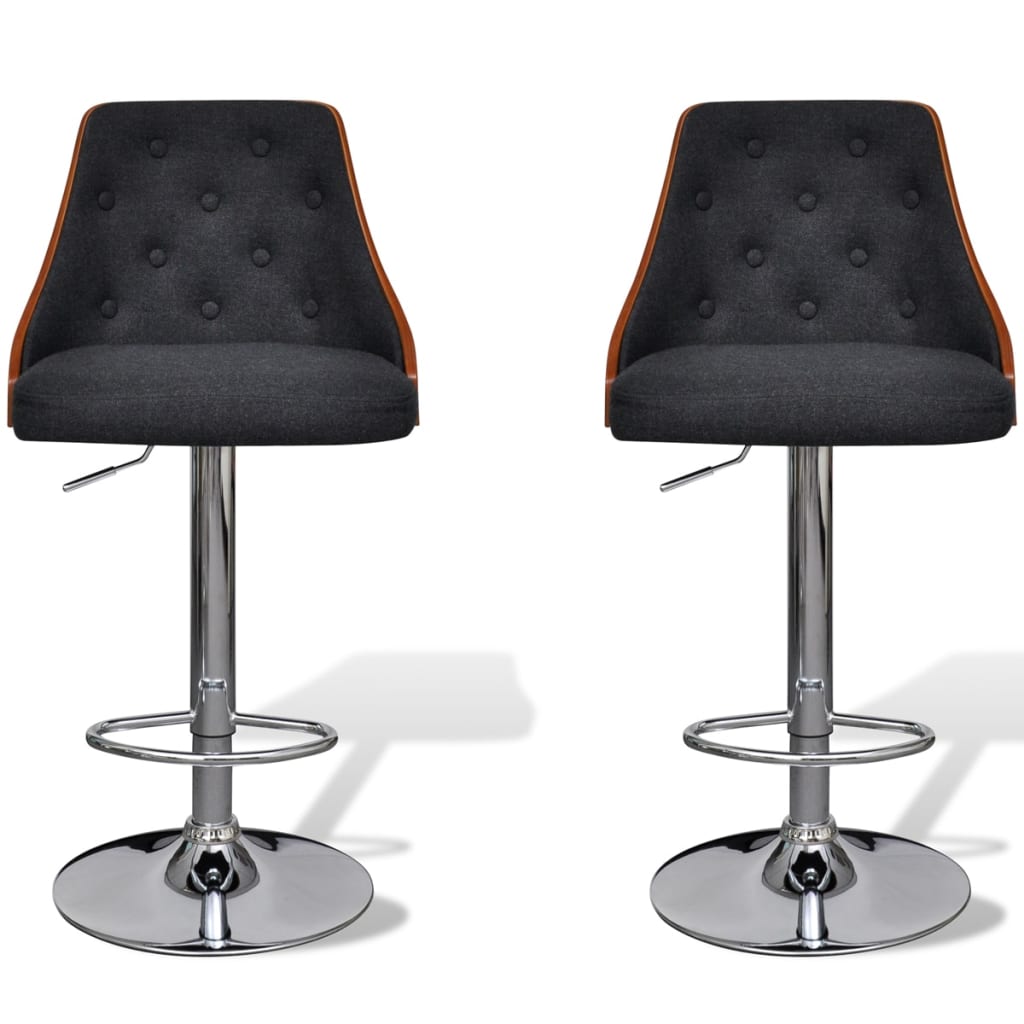 vidaXL Barové stoličky 2 ks ohýbané dřevo a textil