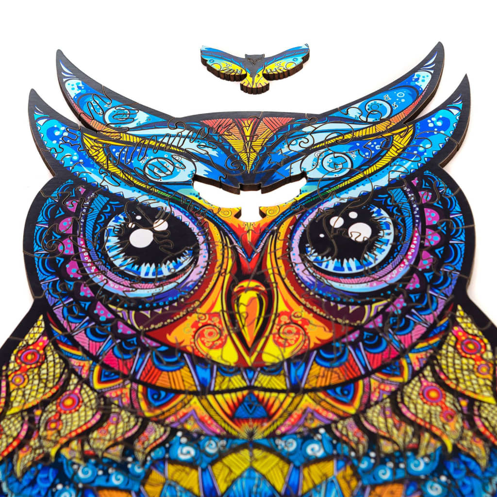 UNIDRAGON 186dílné dřevěné puzzle Charming Owl střední 21 x 35 cm