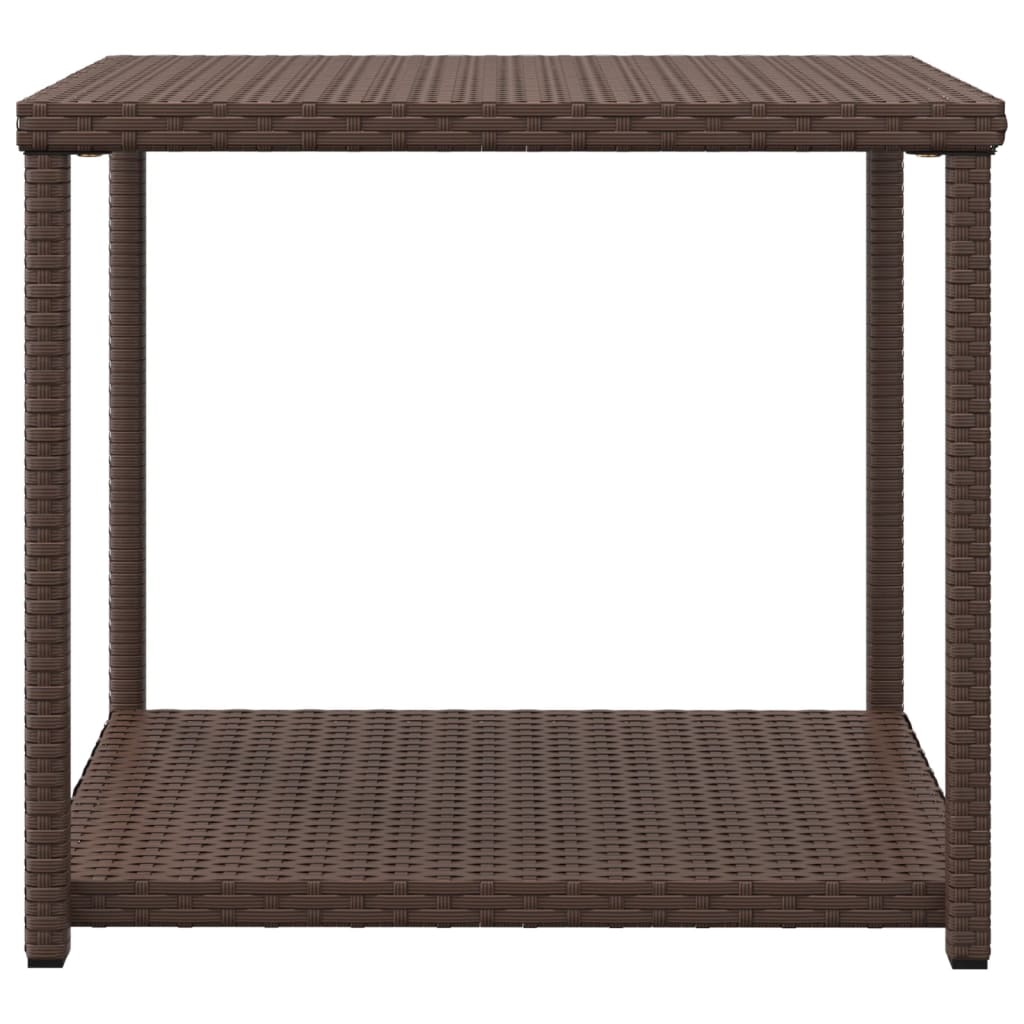 vidaXL Odkládací stolek hnědý 55 x 45 x 49 cm polyratan