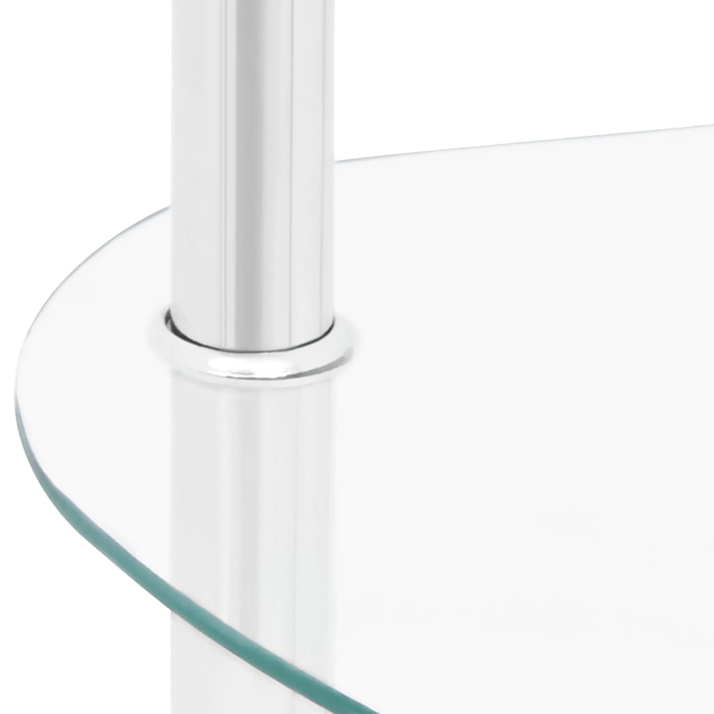 vidaXL 2patrový odkládací stolek průhledný 38×38×50 cm tvrzené sklo