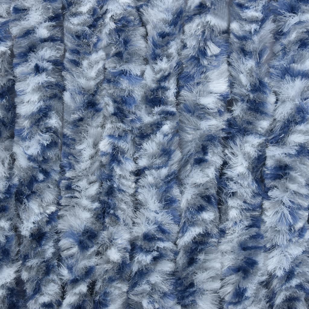 vidaXL Závěs proti hmyzu modrý, bílý a stříbrný 56 x 185 cm Chenille