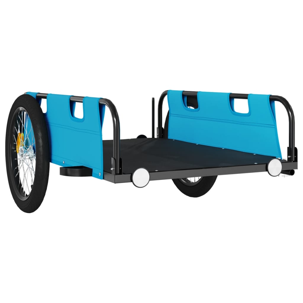 vidaXL Přívěsný vozík na kolo modrý oxfordská tkanina a železo