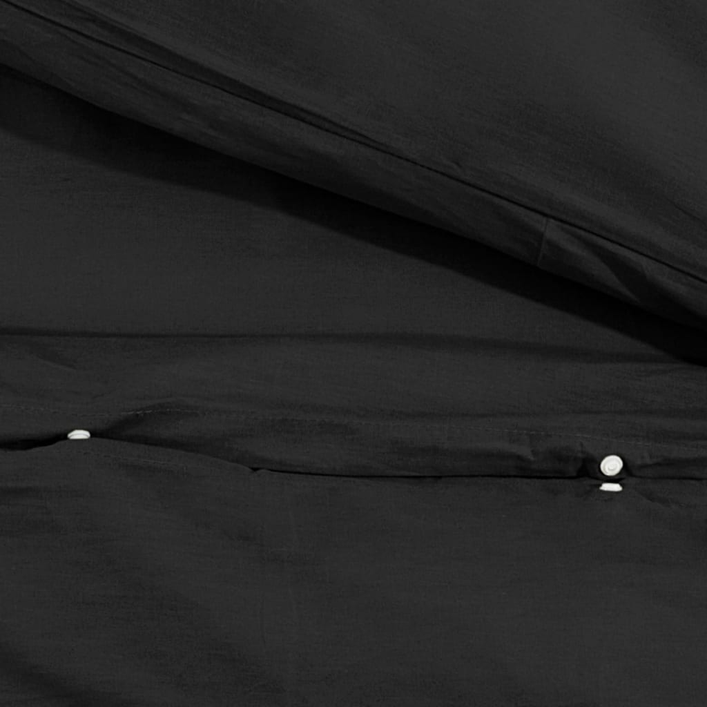 vidaXL Sada ložního prádla černá 220 x 240 cm bavlna