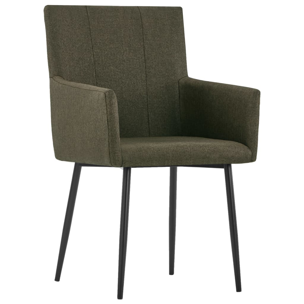 vidaXL Jídelní židle s područkami 4 ks hnědé textil