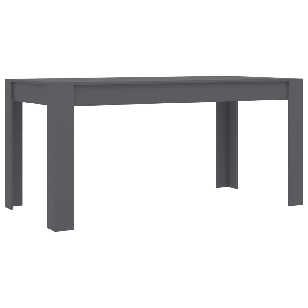 vidaXL Jídelní stůl šedý 160 x 80 x 76 cm dřevotříska