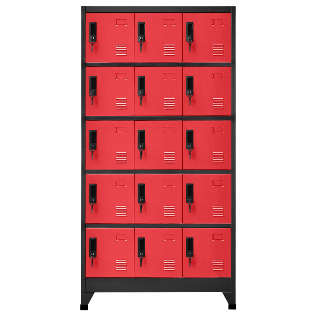 vidaXL Uzamykatelná skříň antracitová a červená 90 x 40 x 180 cm ocel