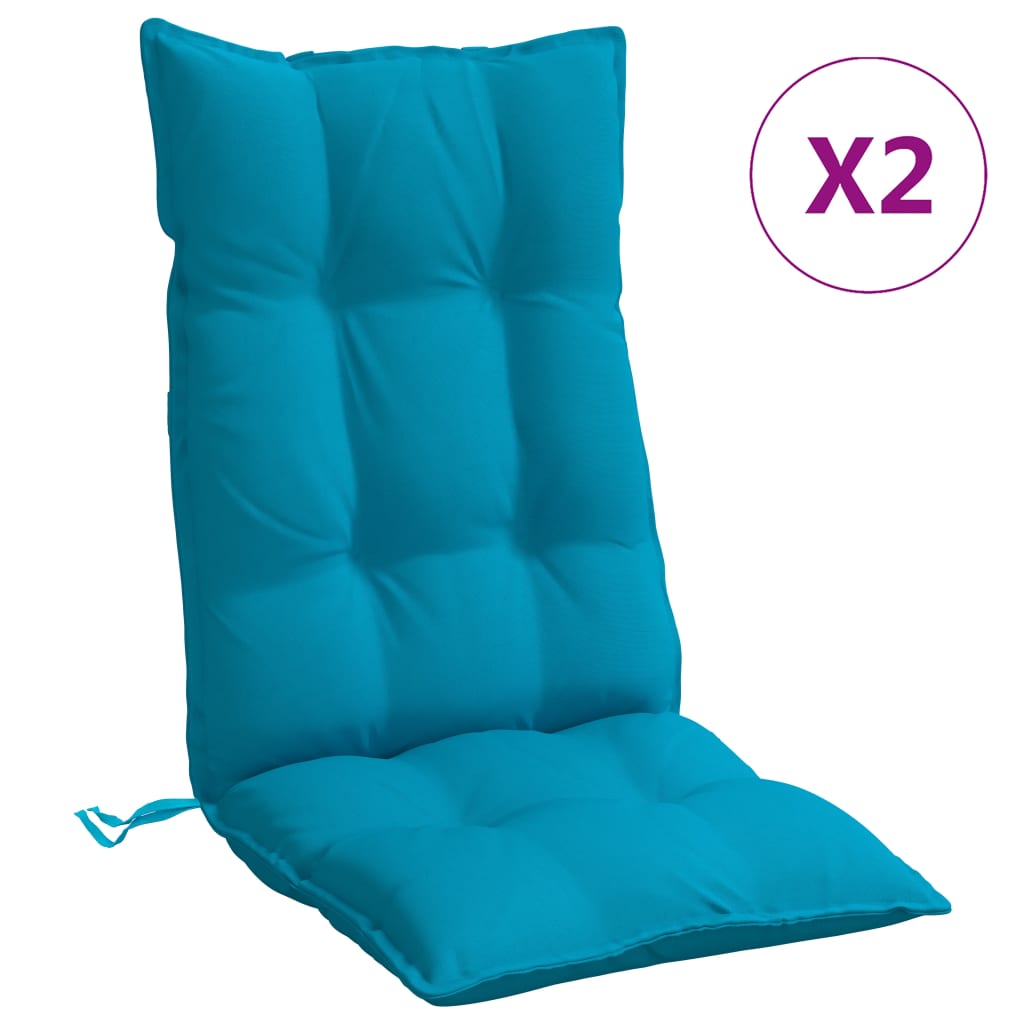 vidaXL Podušky na židli vysoké opěradlo 2 ks světle modré látka oxford