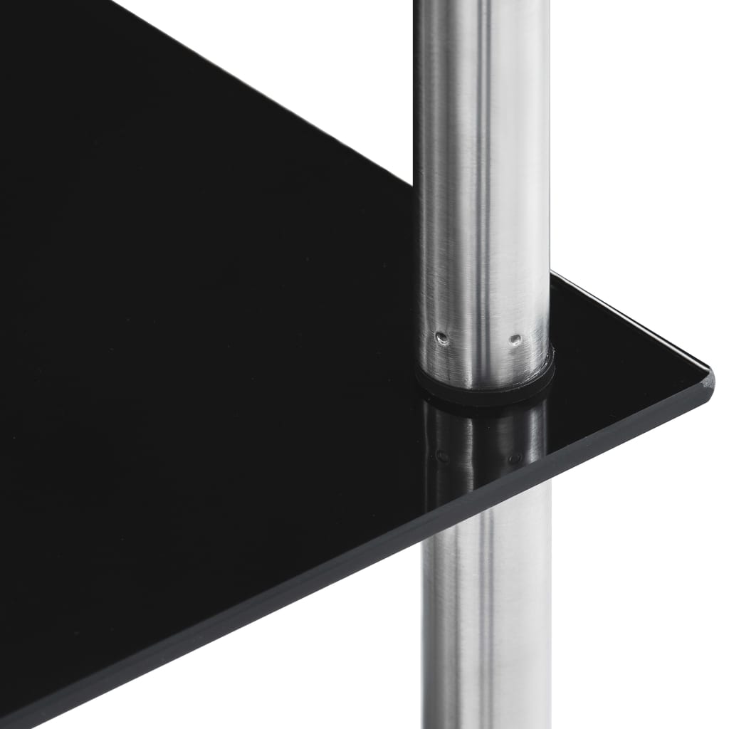 vidaXL 6patrová police černá 40 × 40 × 160 cm tvrzené sklo