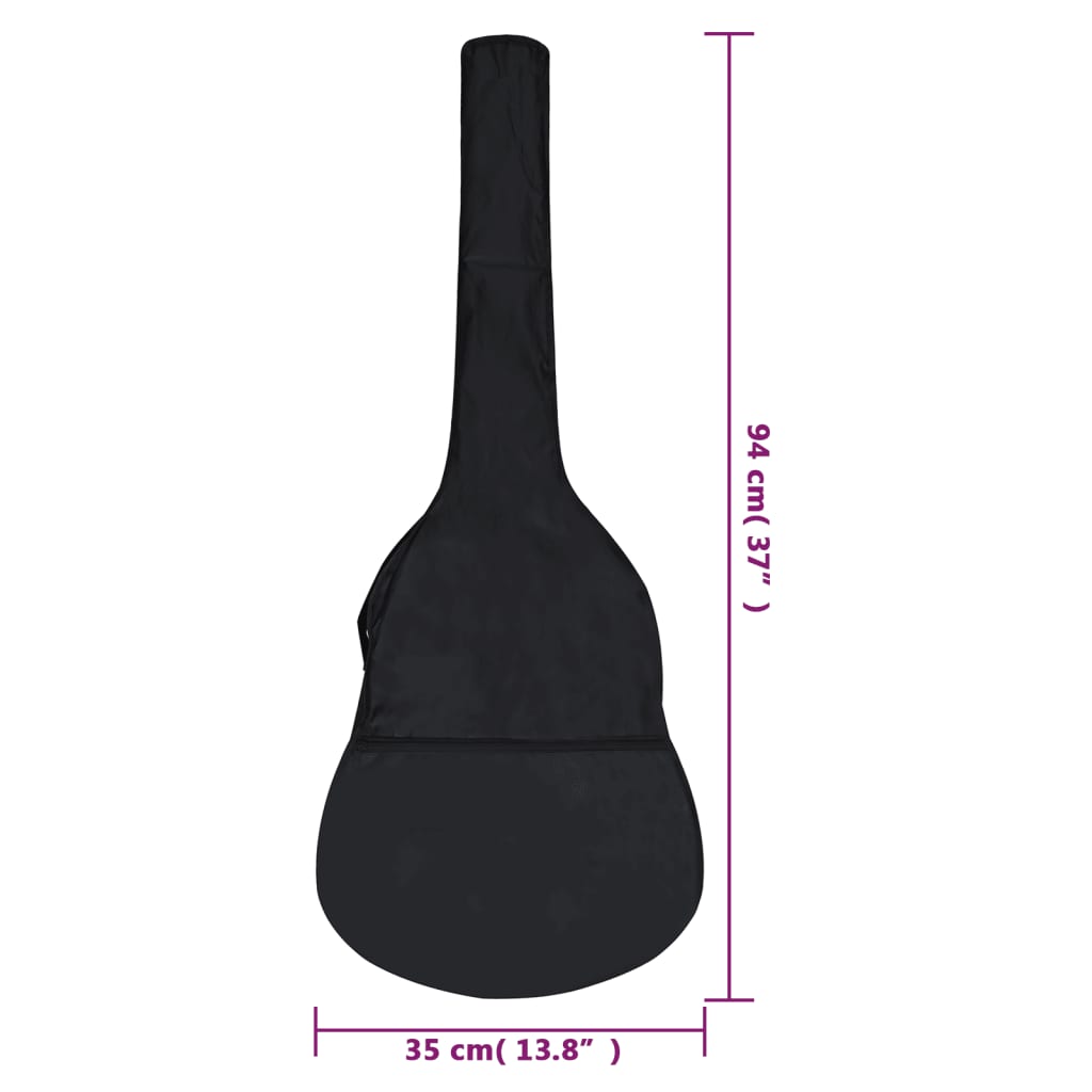 vidaXL Obal na klasickou kytaru 1/2 černý 94 x 36,5 cm textil