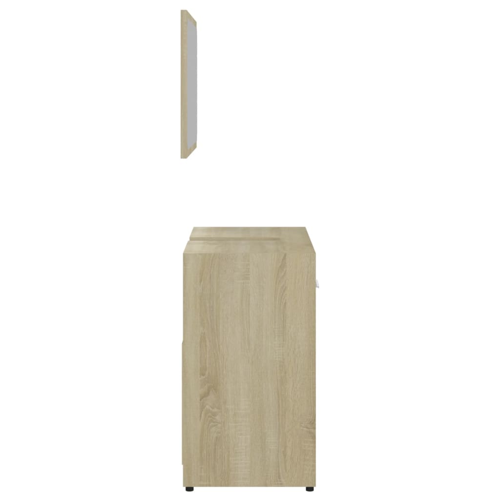 vidaXL Set koupelnového nábytku bílý a dub sonoma kompozitní dřevo
