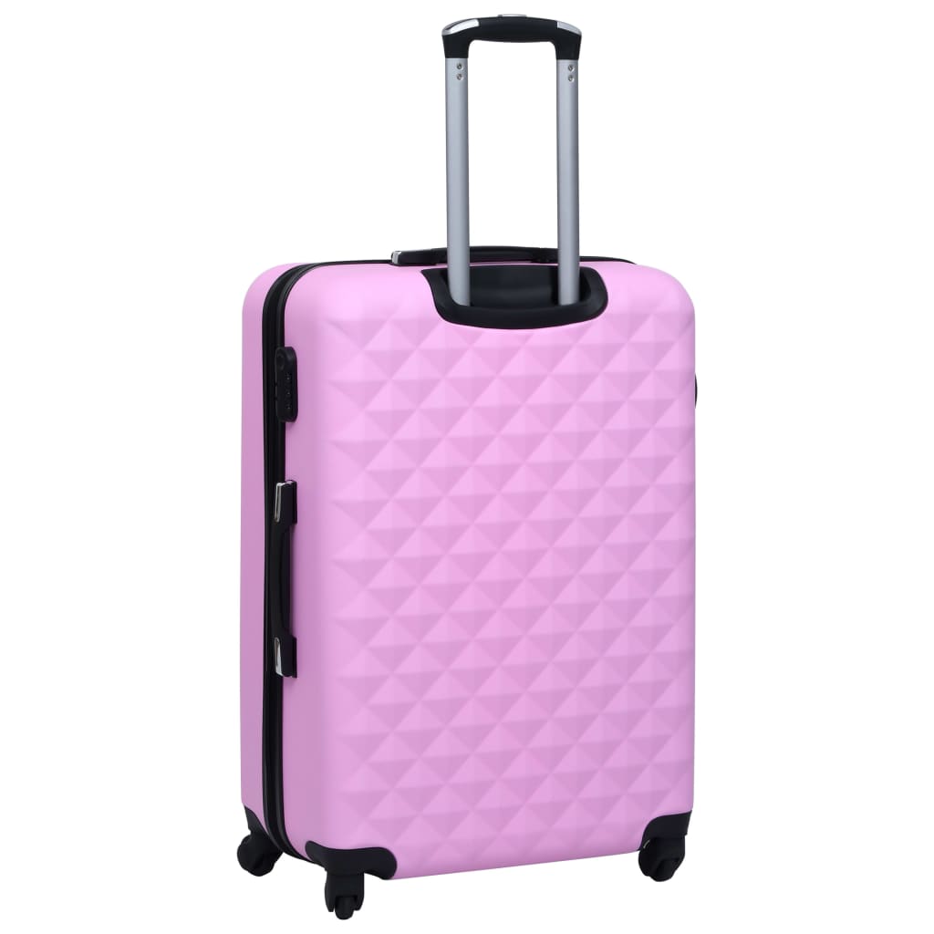 vidaXL Sada skořepinových kufrů na kolečkách 3 ks růžová ABS