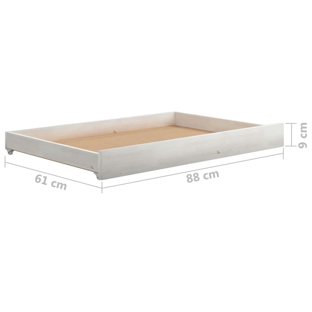 vidaXL Výsuvná denní postel 2 × (90x200 cm) bílá masivní borové dřevo