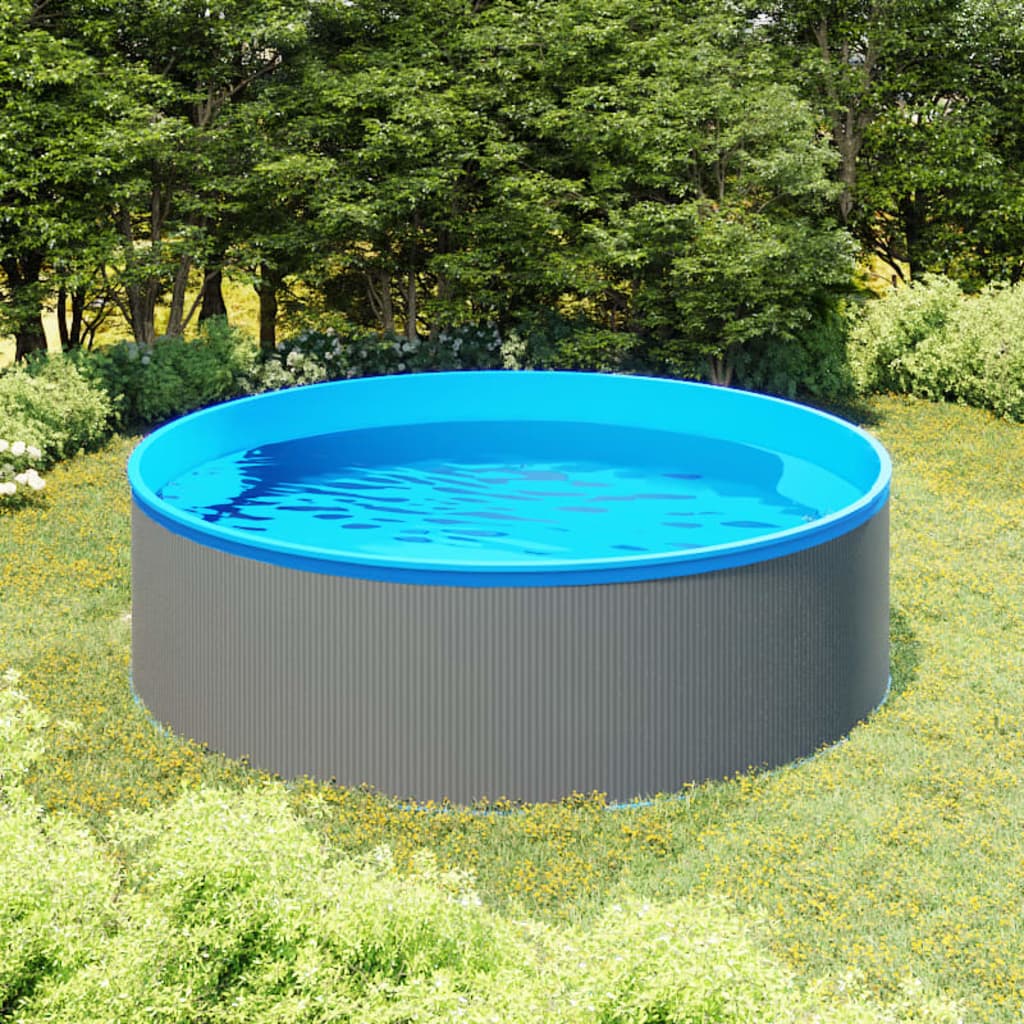 vidaXL Nadzemní bazén 350 x 90 cm šedý